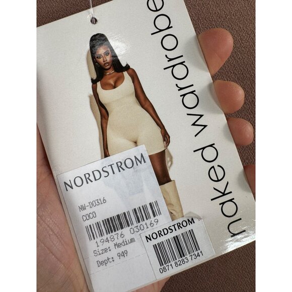 Naked Wardrobe Sculpt Midi Dress bodycon in coco sz M - Picture 2 of 8